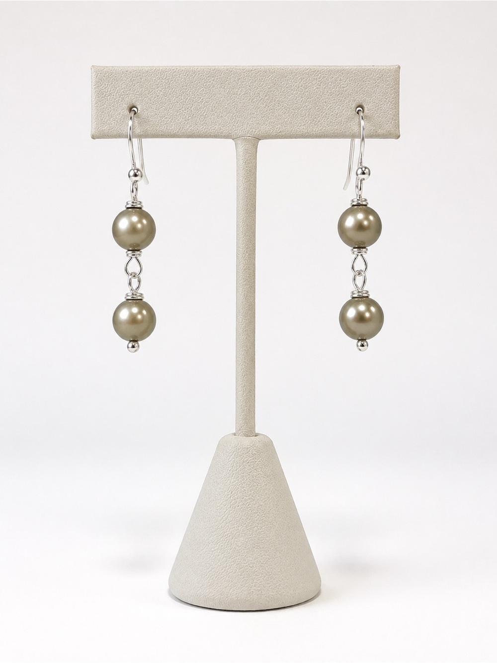 Swarovski Champagne Crystal Pearl Drop Earrings - Picture 2 of 4